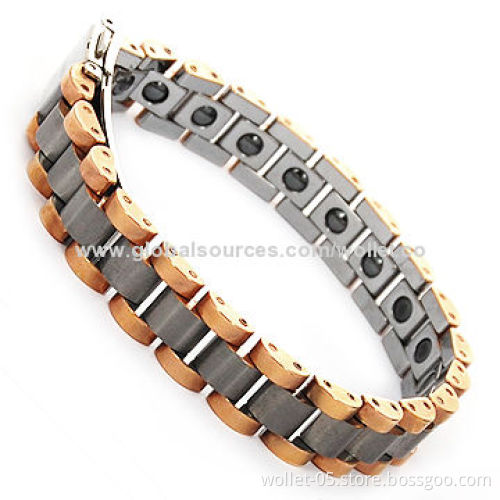 Gold Plating Tungsten Therapy Bracelet, Good for Health, Accept Customization